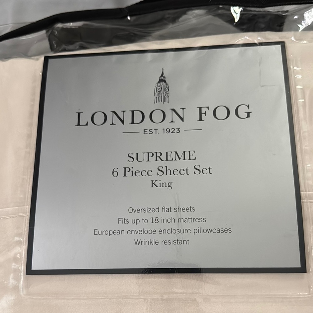 London Fog King 4-Piece Sheet Set in Light Beige/Cream
